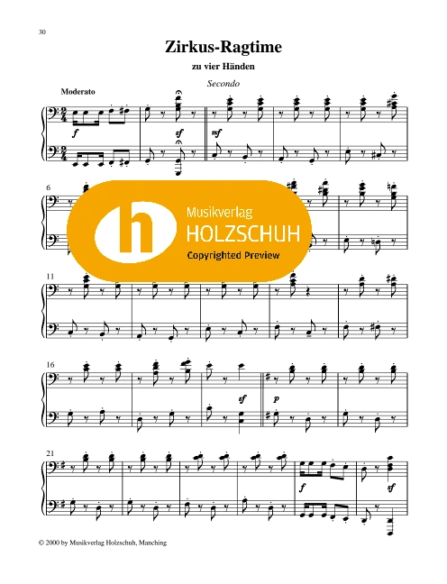 Zirkus-Ragtime (vierhändig)